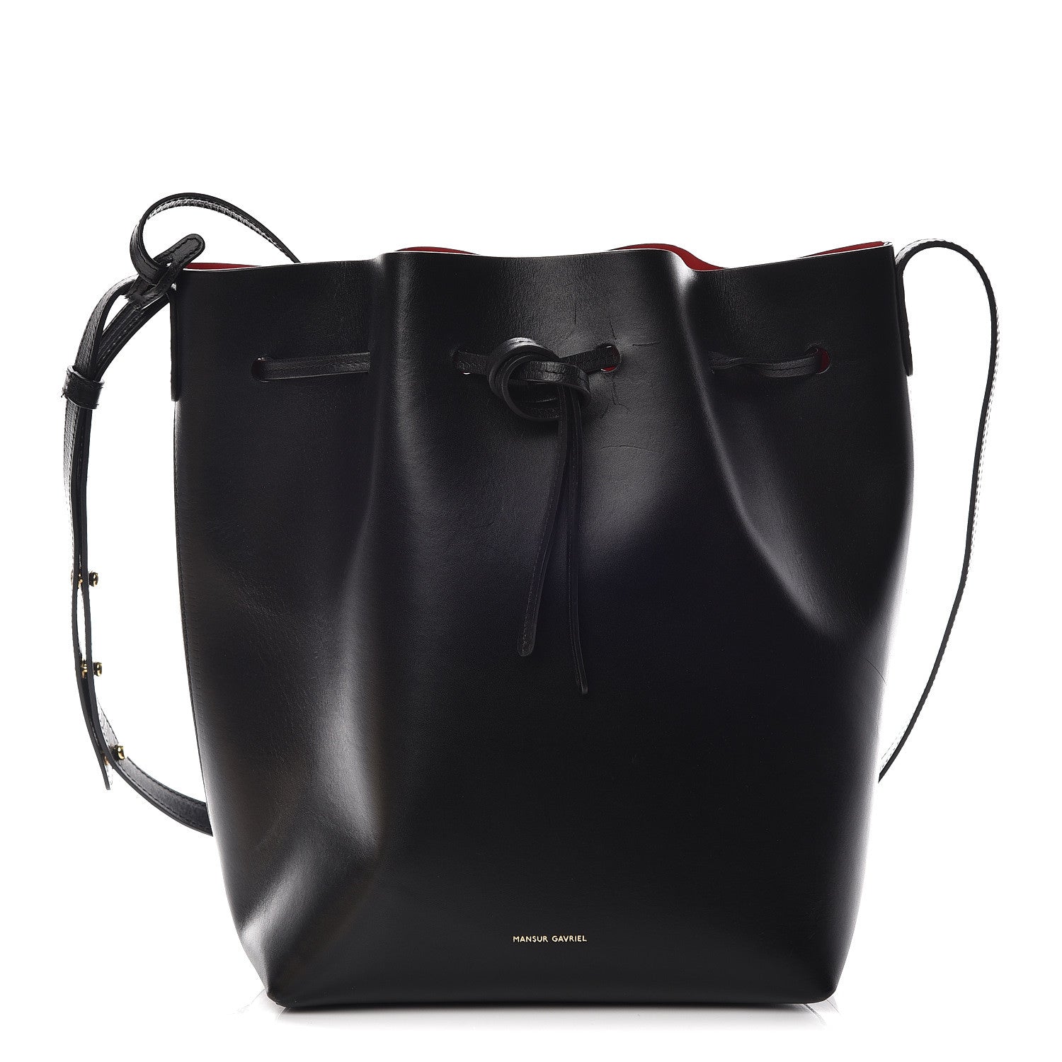 Mansur Gavriel Vegetable Tanned Calfskin Bucket Bag Black Flamma 3 of 9