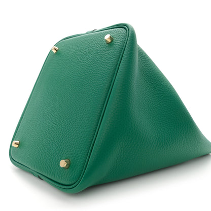 Hermes Taurillon Clemence Picotin Lock 22 MM Vert Jade 10 of 12