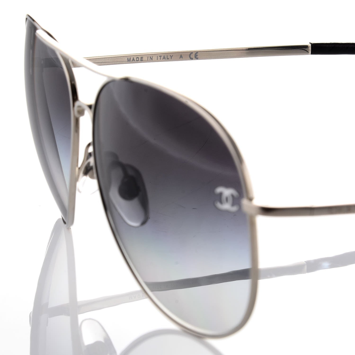Chanel Aviator CC Sunglasses 4189-T-Q Silver 6 of 8