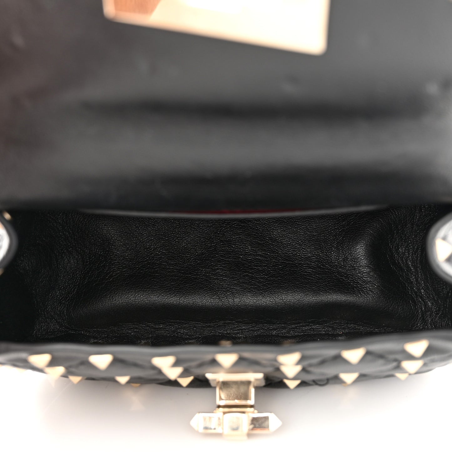 Nappa Micro Rockstud Spike Shoulder Bag Black