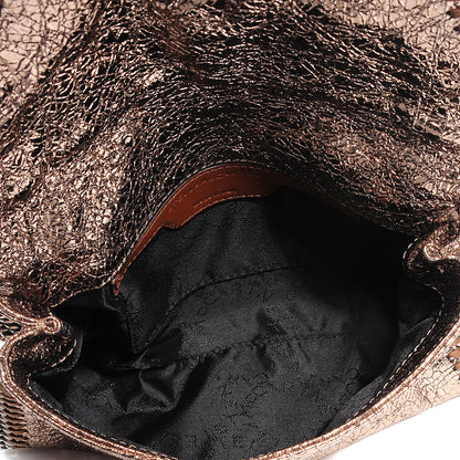 Stella McCartney Metallic Crackle Faux Leather Mini Falabella Rose Gold 8 of 8