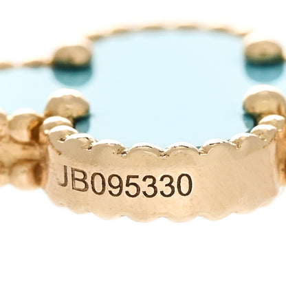 Van Cleef & Arpels 18K Yellow Gold Turquoise 10 Motifs Vintage Alhambra Necklace 5 of 5