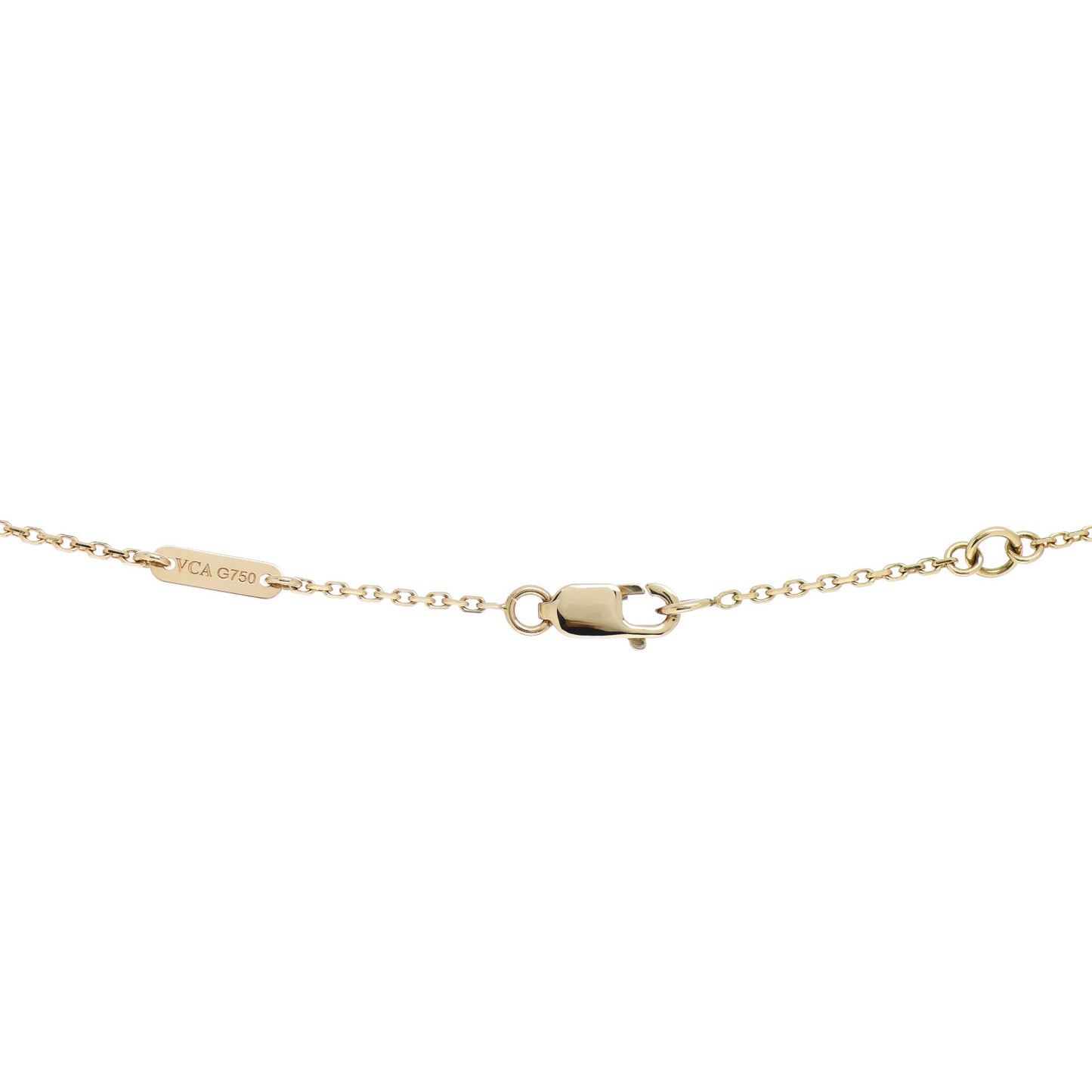 18K Yellow Gold Mother of Pearl Sweet Alhambra Butterfly Pendant Necklace