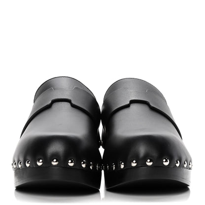 Hermes Calfskin Calya Mules 37 Black 2 of 10