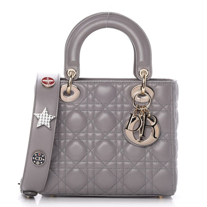Christian Dior Lambskin Cannage Small My Lady Dior Gris 1 of 7