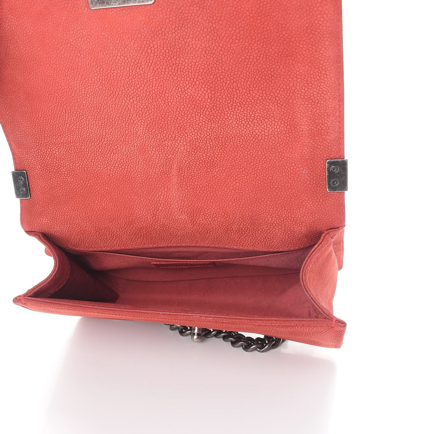 Iridescent Caviar Quilted Medium Boy Flap Red