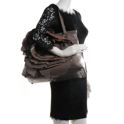 Valentino Garavani Nappa Raised Rose Petalee Tote Grey 2 of 8