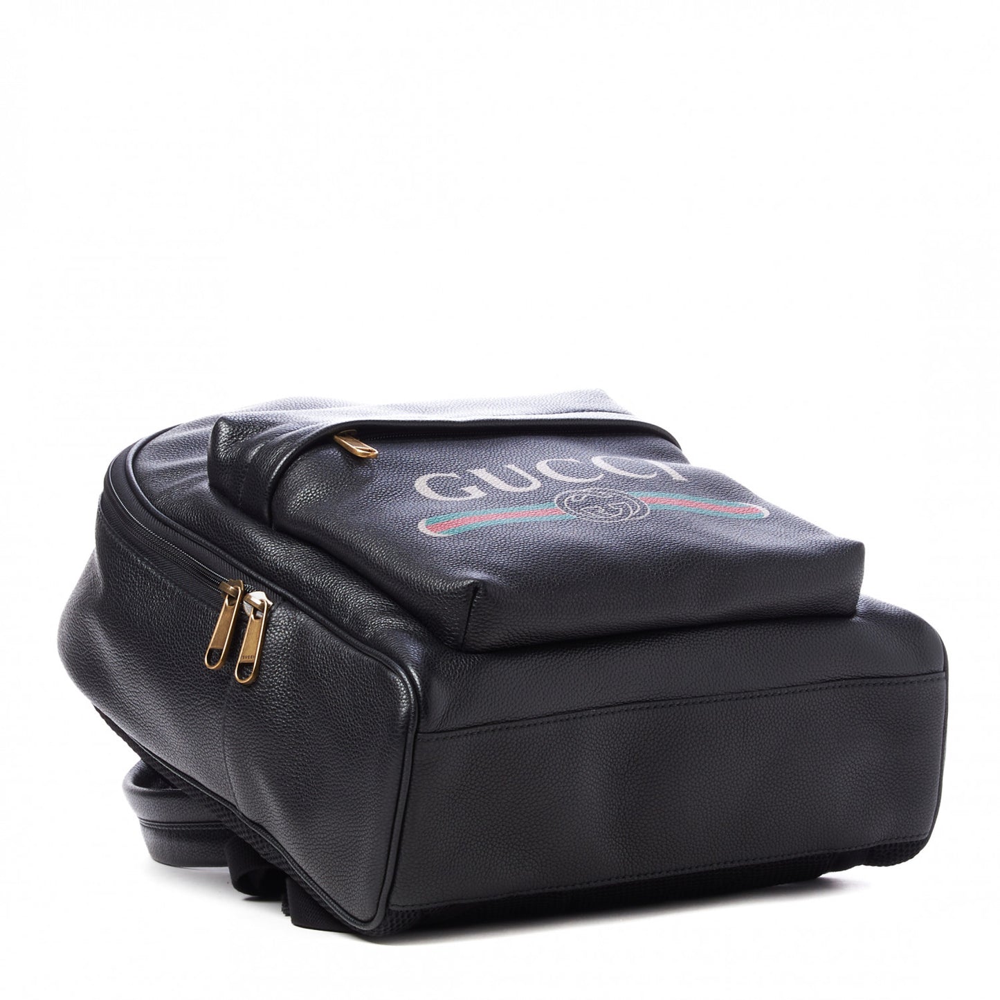 Calfskin Logo Day Backpack Black