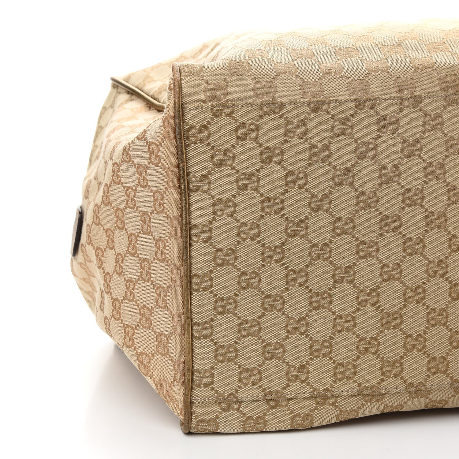 Gucci GG Monogram Web Medium Collapsible Carry On Duffle Beige Gold 8 of 10