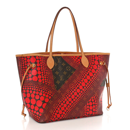 Louis Vuitton Monogram Kusama Waves Neverfull MM Red 3 of 8