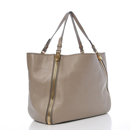 Tom Ford Grained Calfskin Medium Sedgwick Zipper Warm Taupe 5 of 11