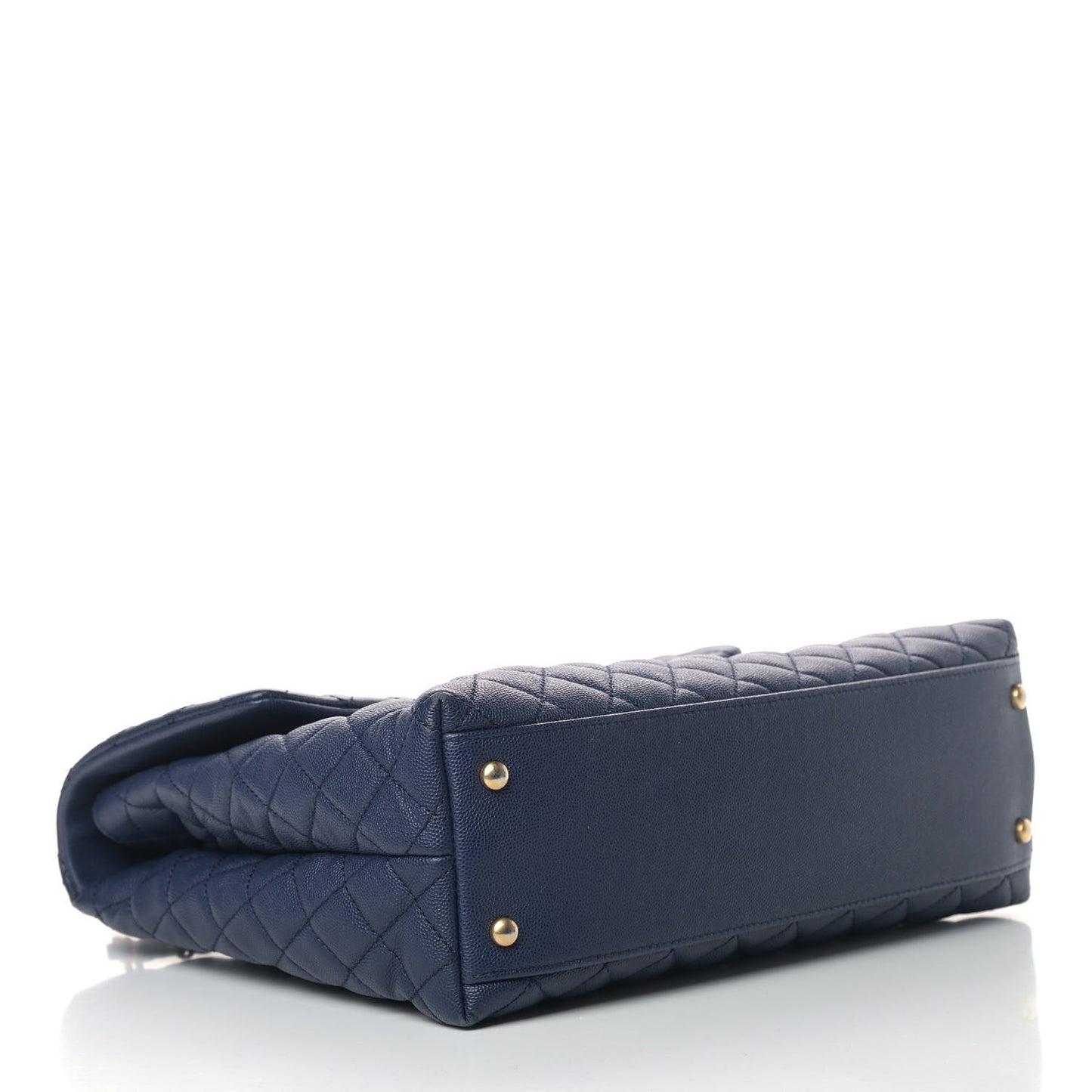 Caviar Lizard Quilted Large Coco Handle Flap Blue