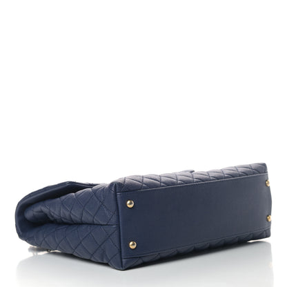 Chanel Caviar Lizard Quilted Large Coco Handle Flap Blue 3 of 11