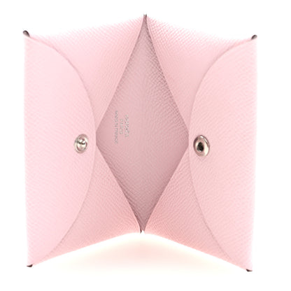 Hermes Epsom Calvi Card Case Rose Darling 5 of 7