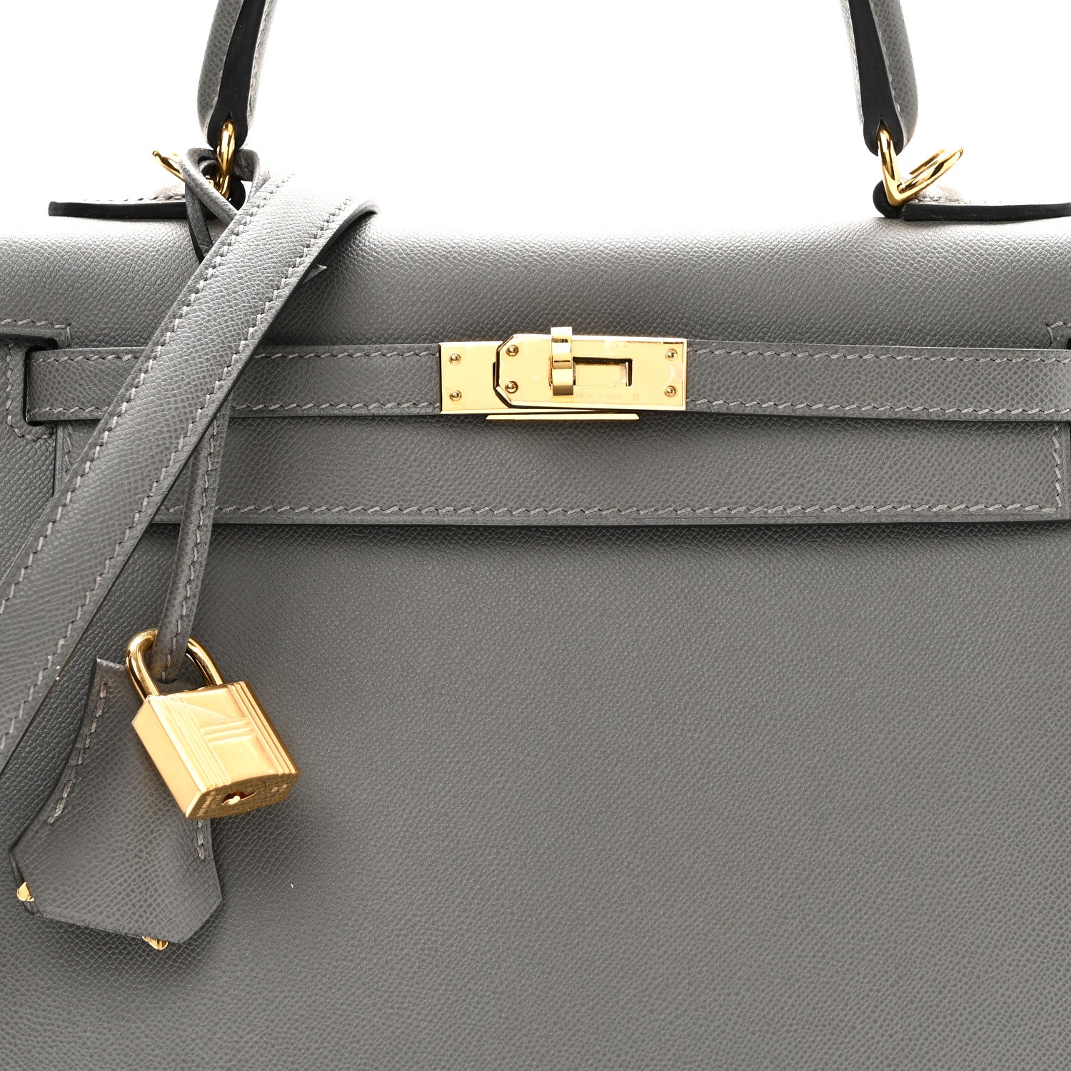 Hermes Madame Calfskin Kelly Sellier 25 Gris Meyer 8 of 11