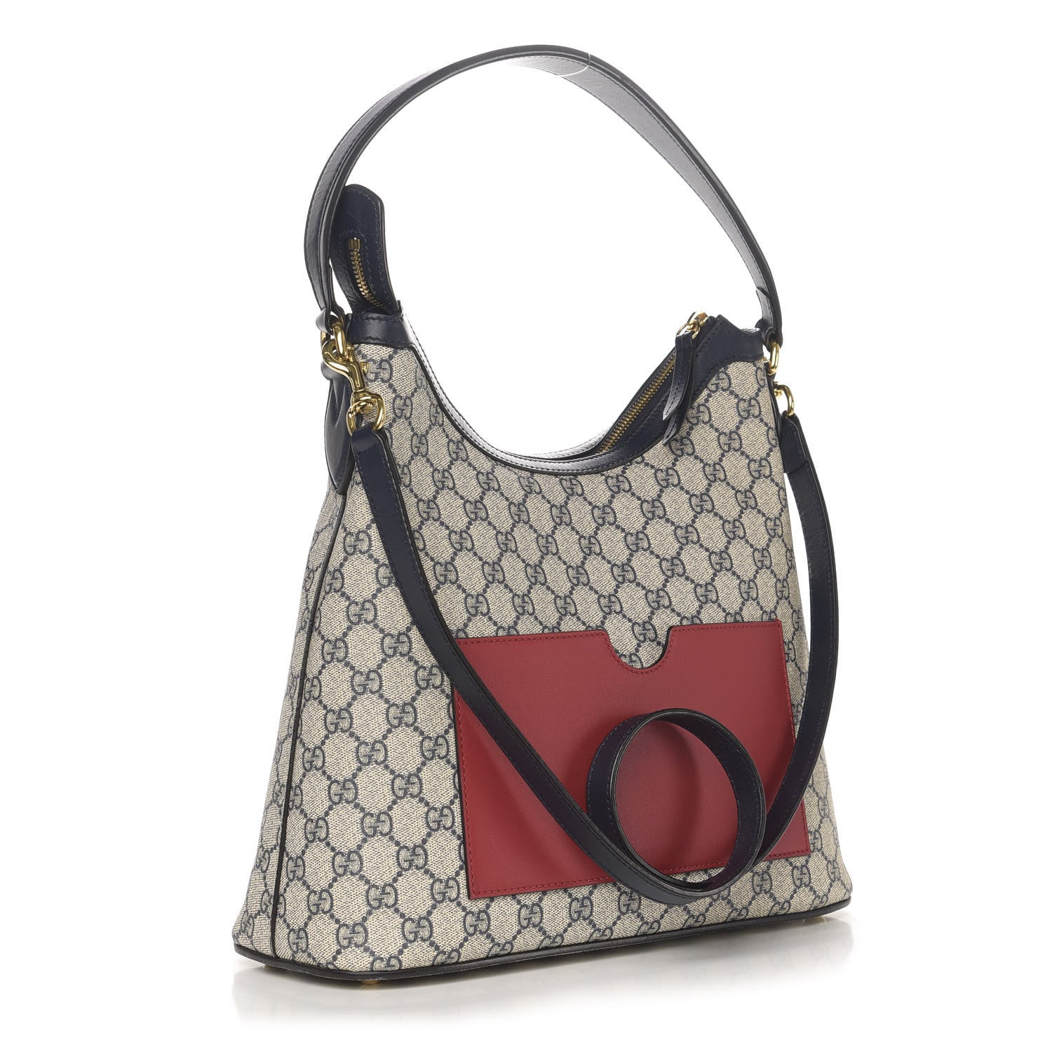 Gucci GG Supreme Monogram Linea A Hobo Navy 3 of 11