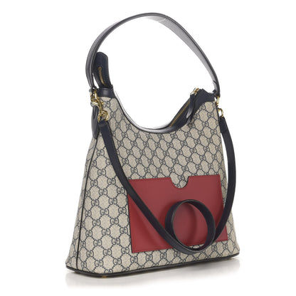 Gucci GG Supreme Monogram Linea A Hobo Navy 3 of 11