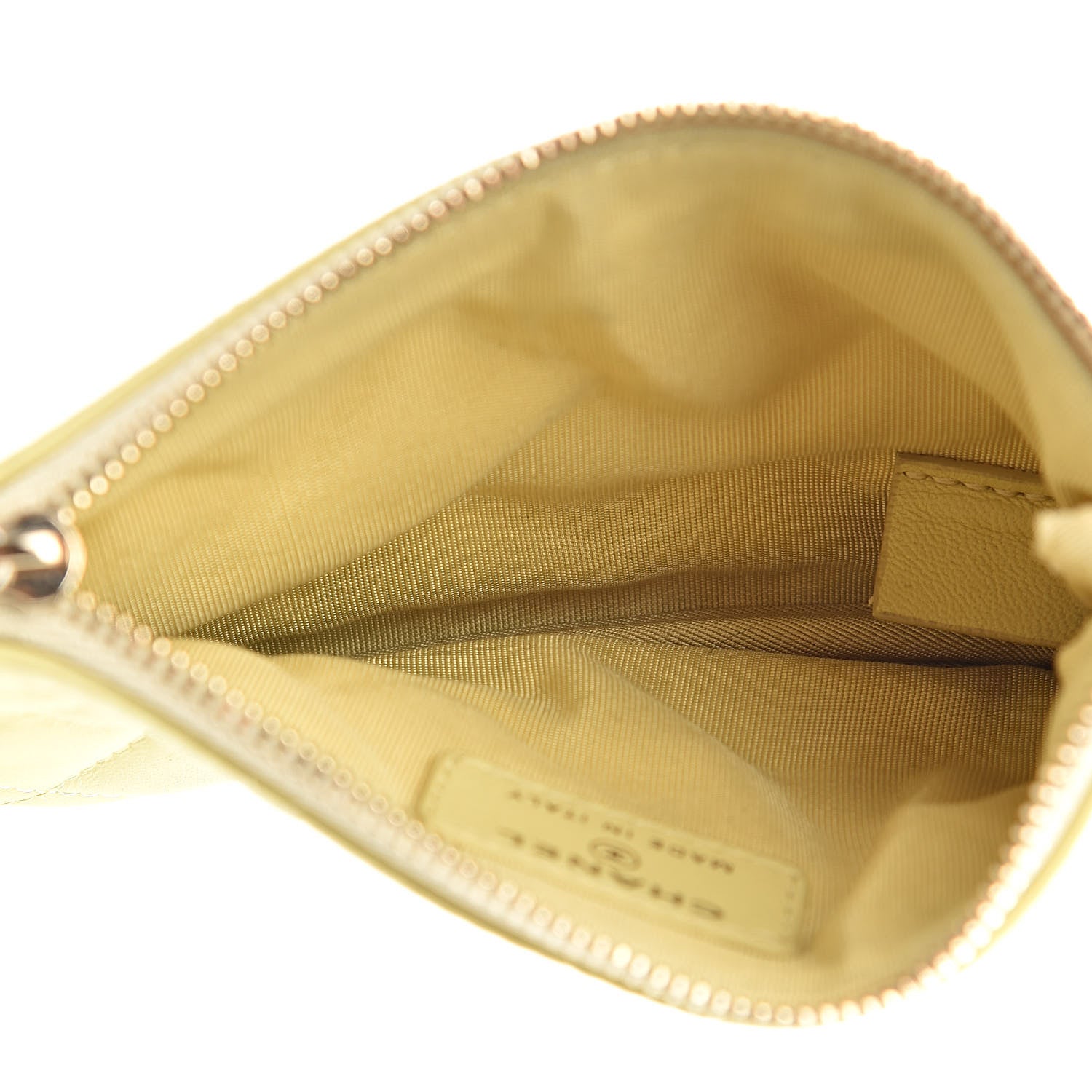 Chanel Lambskin Quilted Small Cosmetic Case Yellow 5 of 10