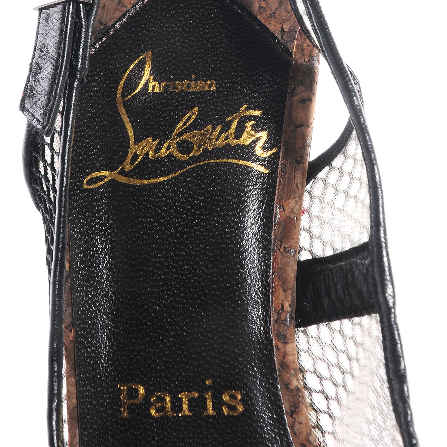 Cork Fishnet Madamoiselle Marchand 120 Pumps 36 Black