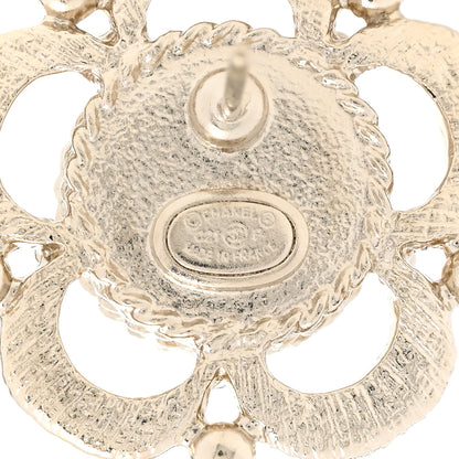 Chanel Flower CC Earrings Beige Gold 3 of 5