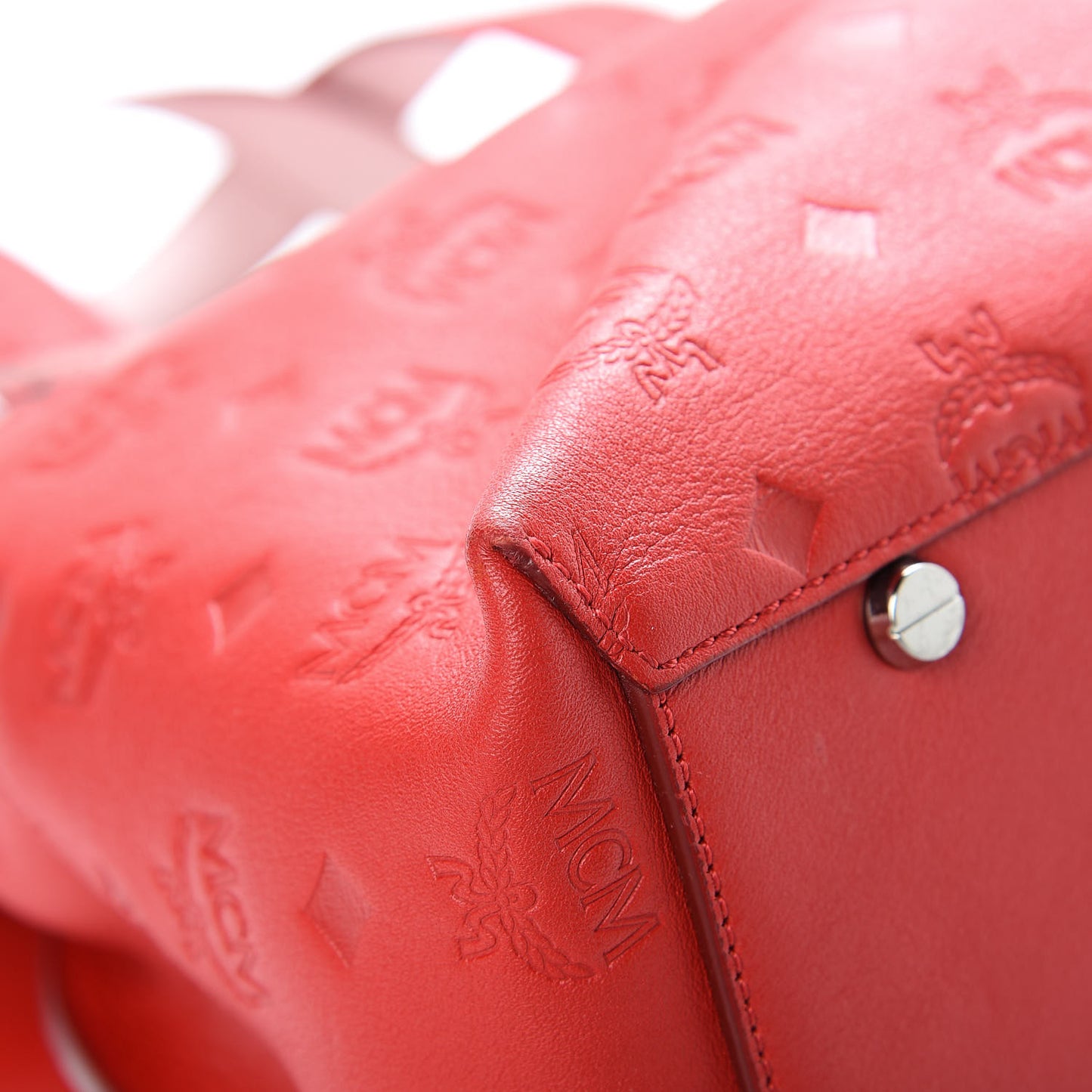 Calfskin Ottomar Monogram Large Essential Tote Viva Red