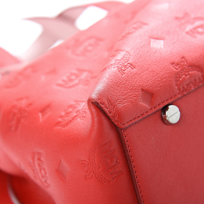 MCM Calfskin Ottomar Monogram Large Essential Tote Viva Red 11 of 16