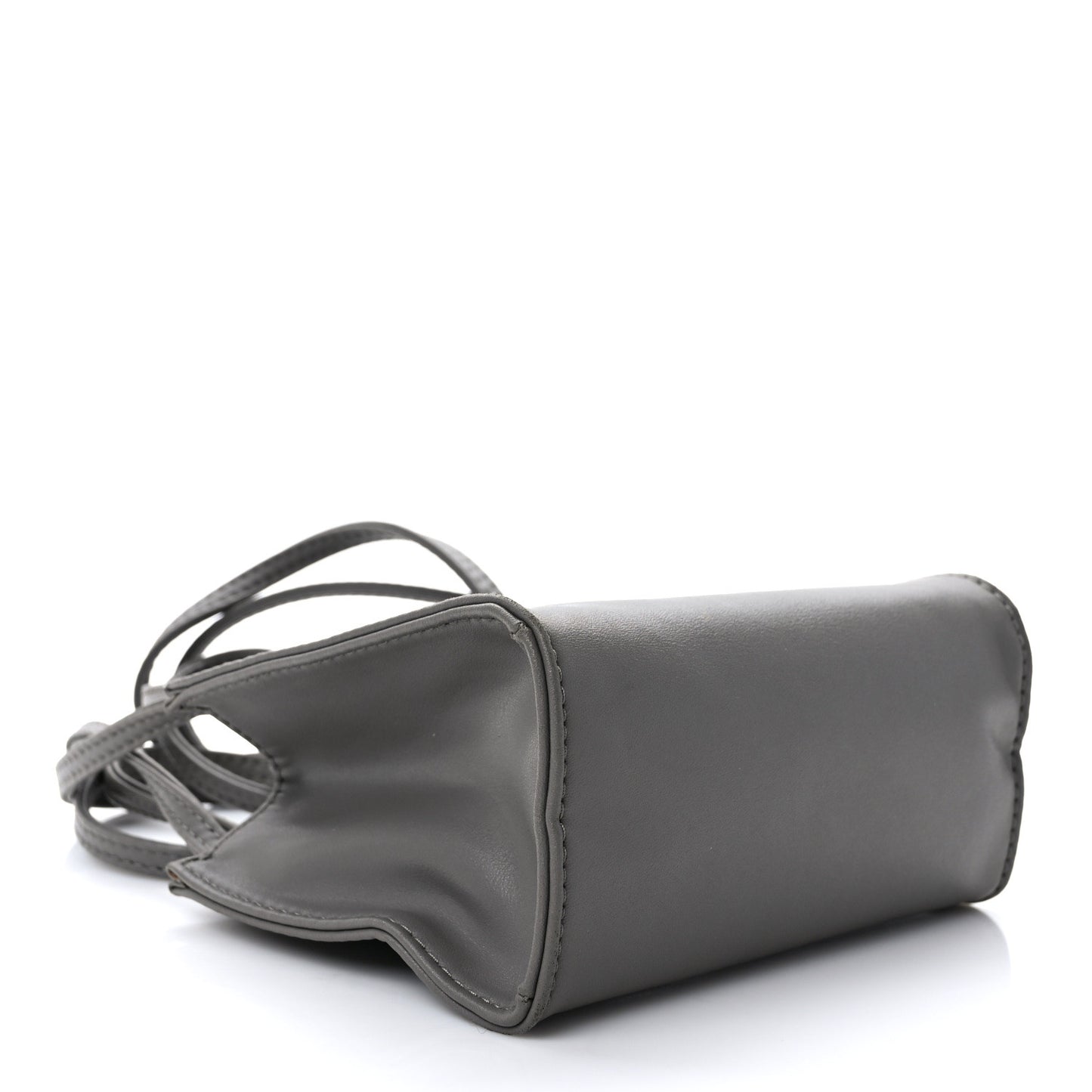 Vegan Leather Small Shopping Bag Grey