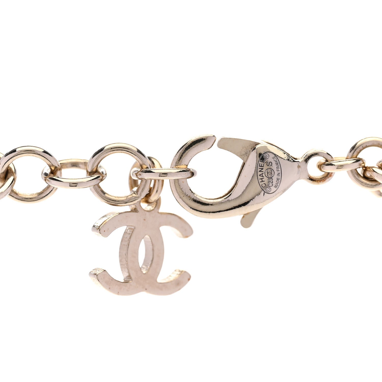 Chanel Crystal Chain CC Lucky Charms Choker Gold 5 of 6