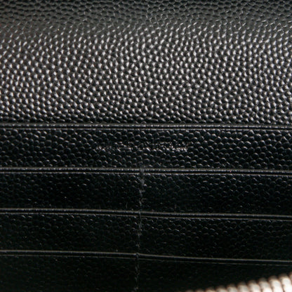 Saint Laurent Grain De Poudre Matelasse Chevron Monogram Chain Wallet Black 6 of 8