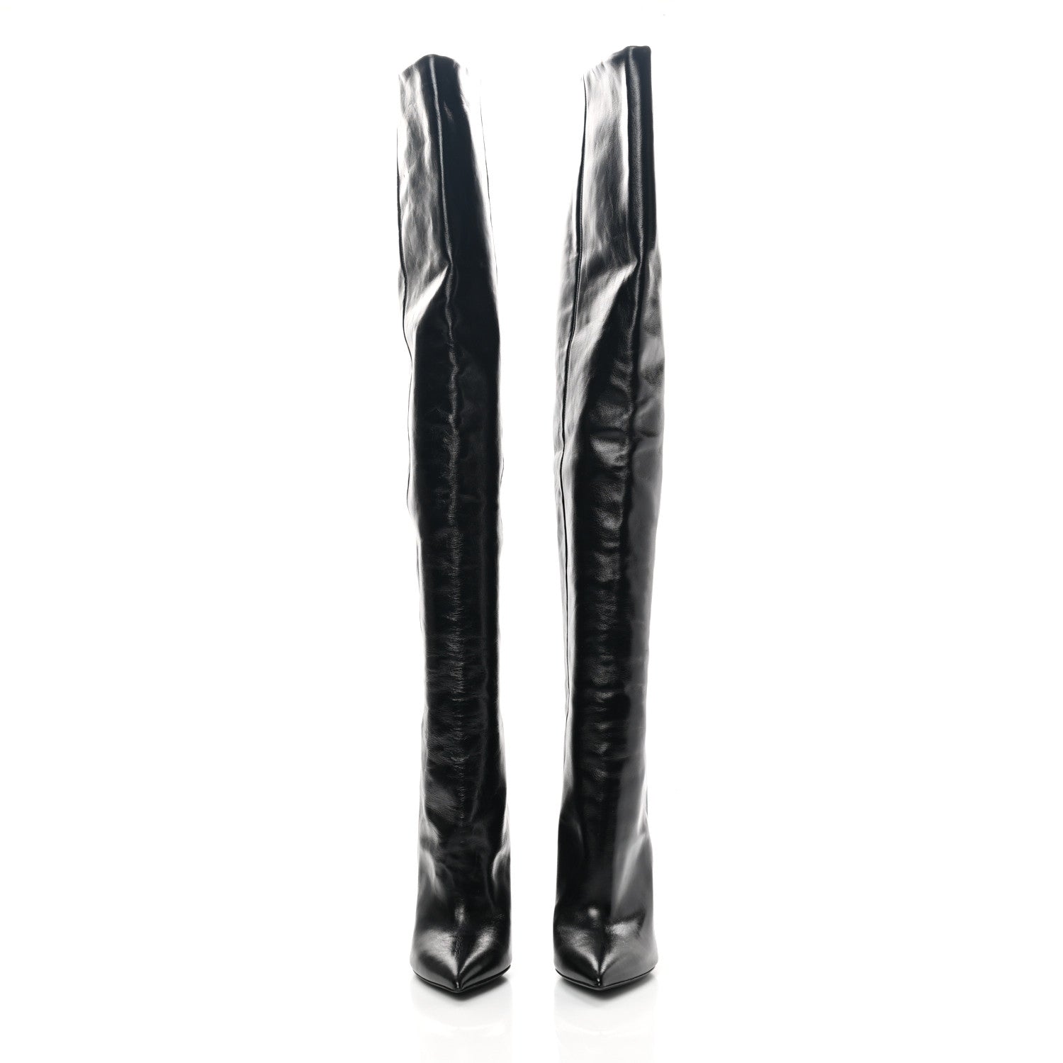Saint Laurent Calfskin Niki 105 Thigh High Boots 36.5 Black 2 of 7