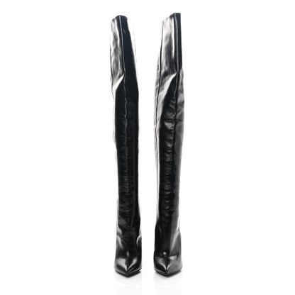 Saint Laurent Calfskin Niki 105 Thigh High Boots 36.5 Black 2 of 7