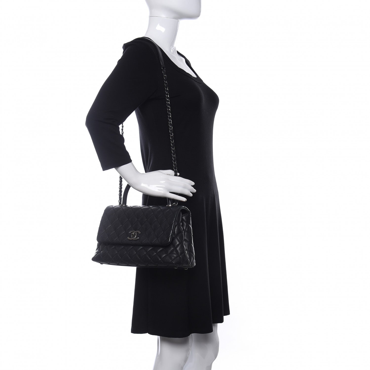 Chanel Caviar Quilted Small Coco Handle Flap Black 2 of 14