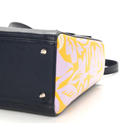 Christian Dior Calfskin Flower Printed Medium Lady Dior Navy Multicolor 9 of 9