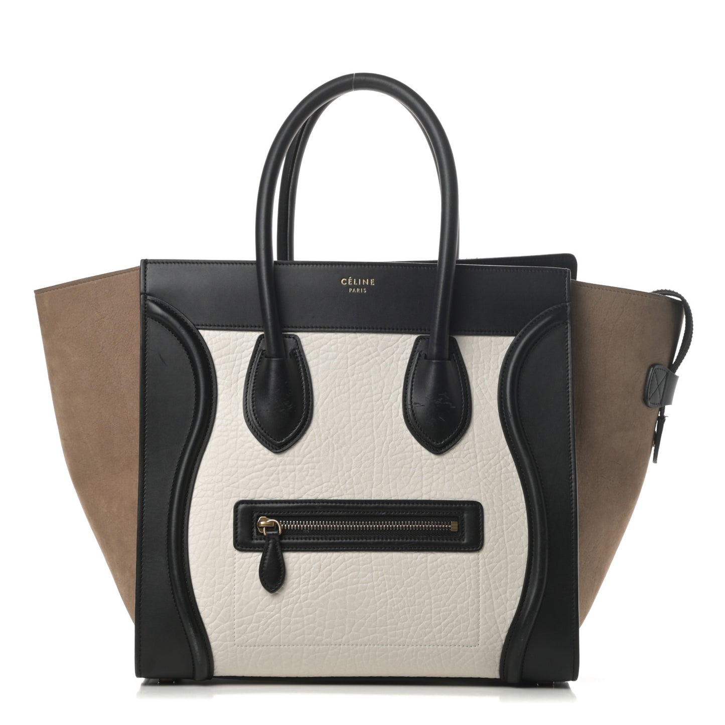Bullhide Calfskin Suede Mini Tri-Color Luggage White