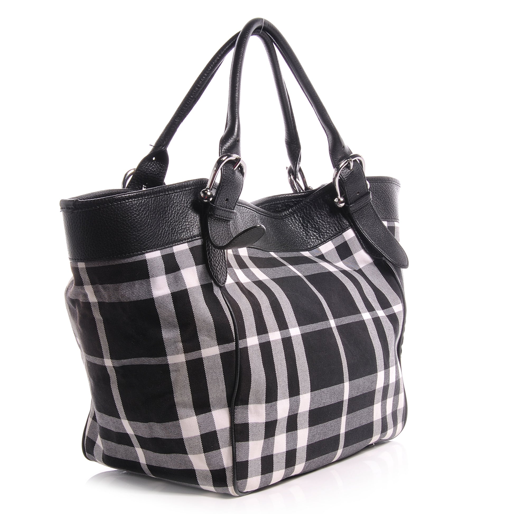 Burberry Canvas Check Tote Black 3 of 9