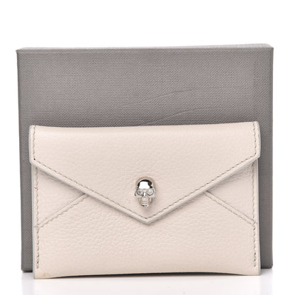 Alexander McQueen Calfskin Skull Envelope Card Holder Off White 8 of 8
