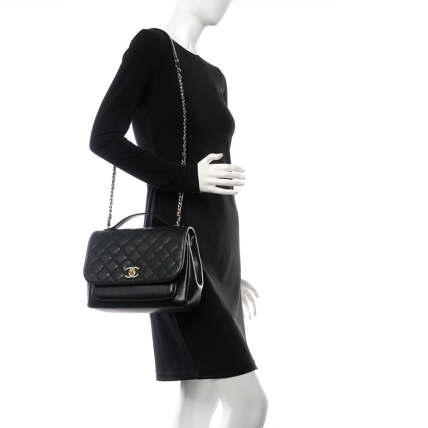 Chanel Caviar Quilted Large Business Affinity Flap Black 2 of 9