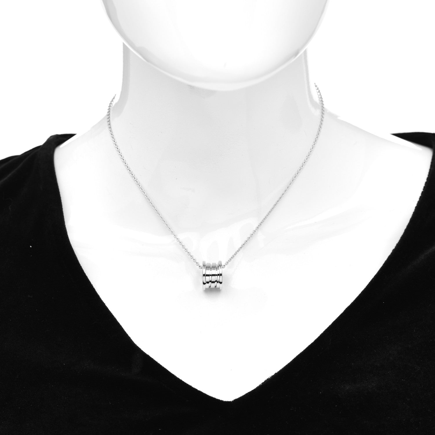 Bulgari 18K White Gold B.Zero1 Pendant Necklace 2 of 4