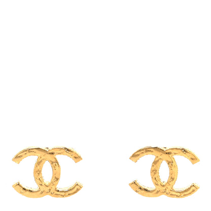 Chanel Metal Textured CC Earrings Gold 1 of 5