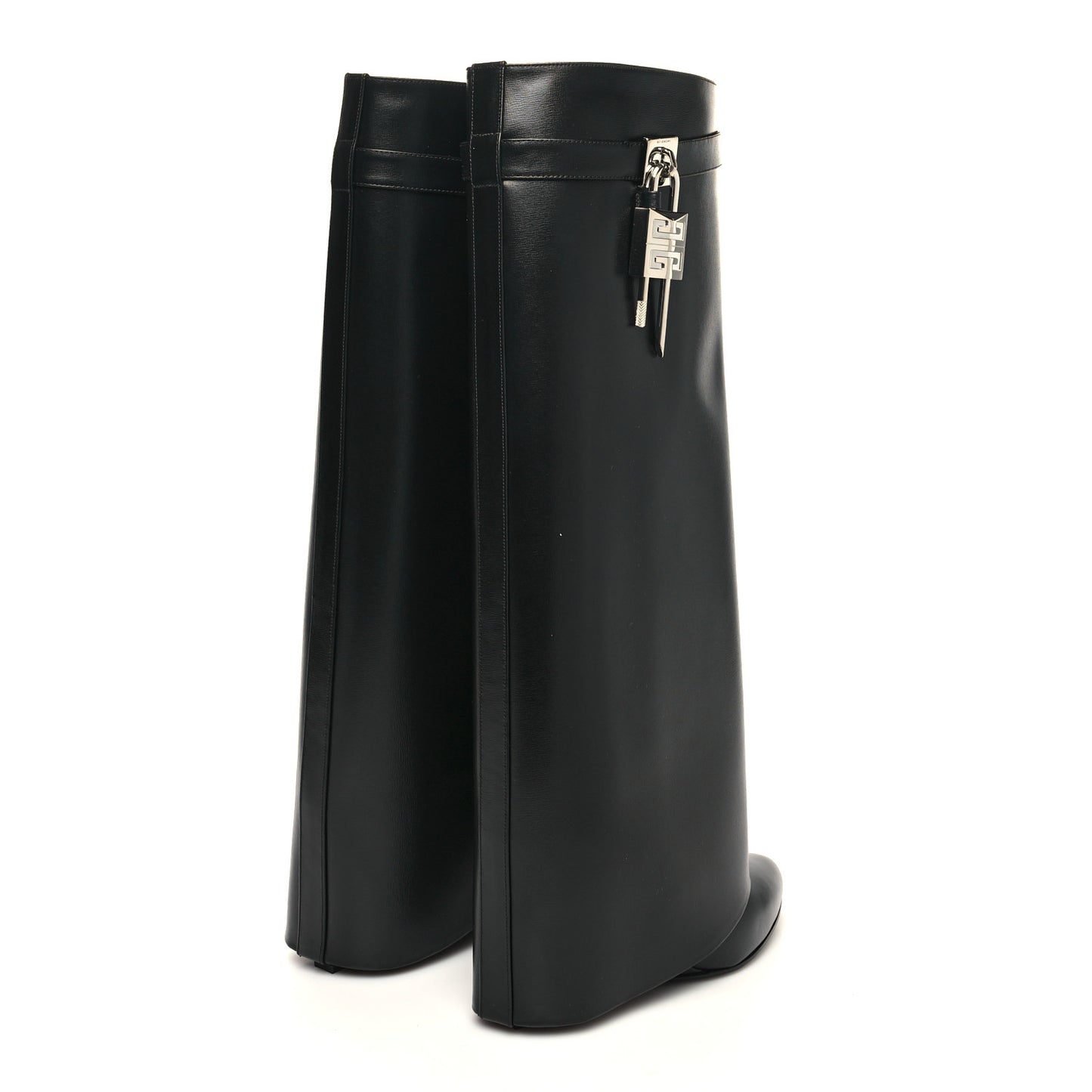 Calfskin Shark Lock Pant Boots 39.5 Black
