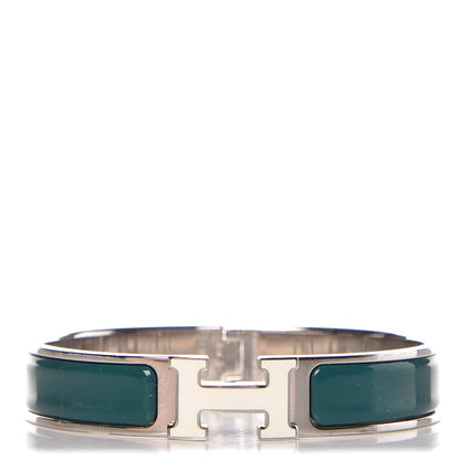 Hermes Enamel Narrow Clic Clac H Bracelet PM Veronese White 1 of 4