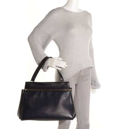 Celine Smooth Calfskin Large Edge Shoulder Bag Black 2 of 9