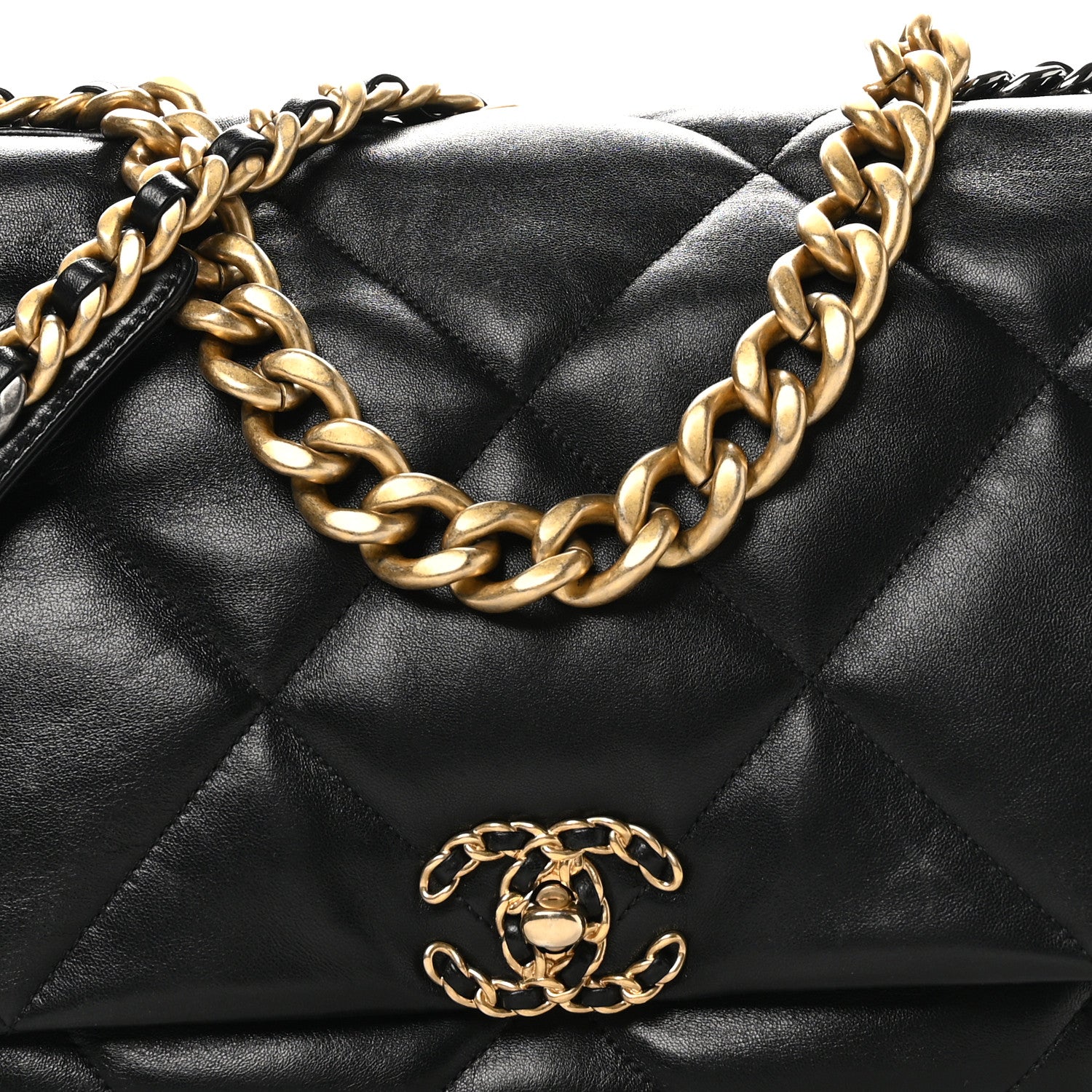 Chanel Lambskin Quilted Maxi Chanel 19 Flap Black 8 of 10