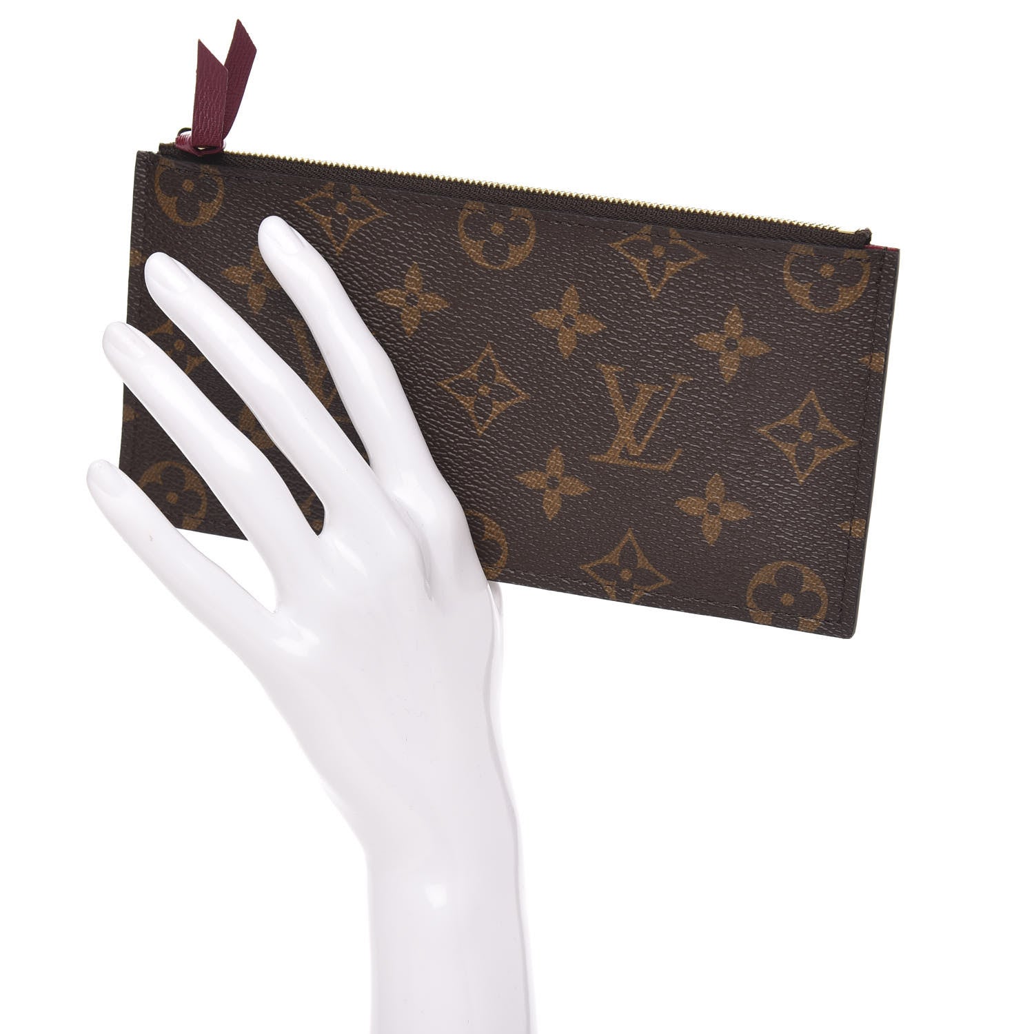 Louis Vuitton Monogram Felicie Chain Wallet Zippered Insert Fuchsia 2 of 6