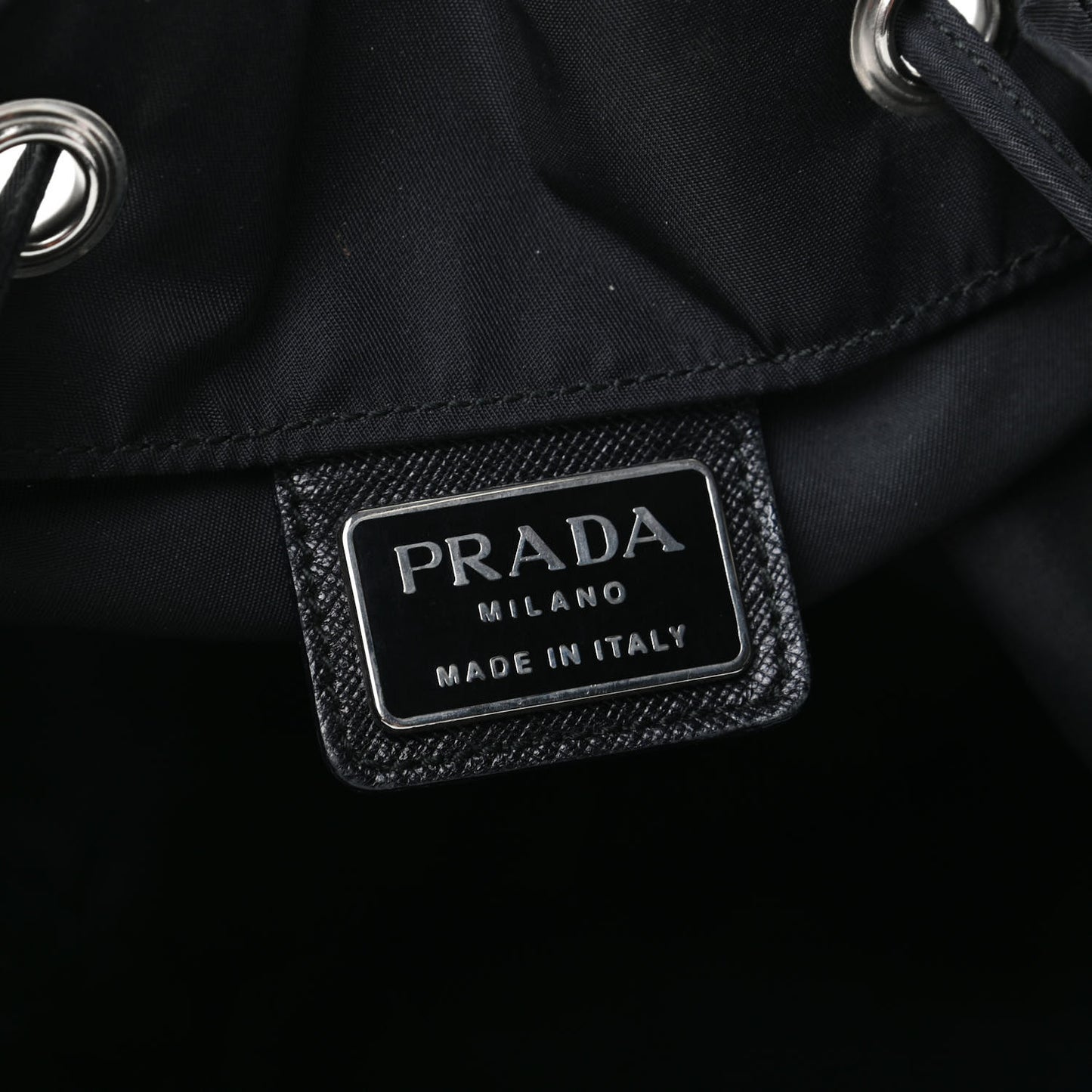 Nylon Vela Mini Cinch Backpack Black