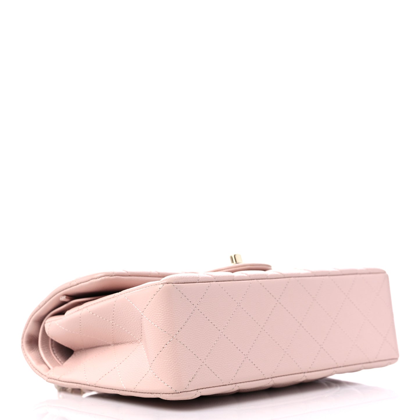 Caviar Quilted Small Double Flap Light Pink