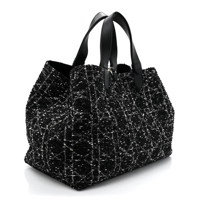 Christian Dior Tweed Cannage Large Toujours Black White 4 of 15
