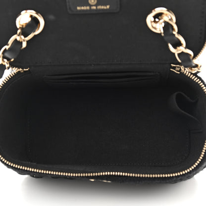 Chanel Lambskin Crochet Quilted Small Vanity Case With Chain Black 5 of 11