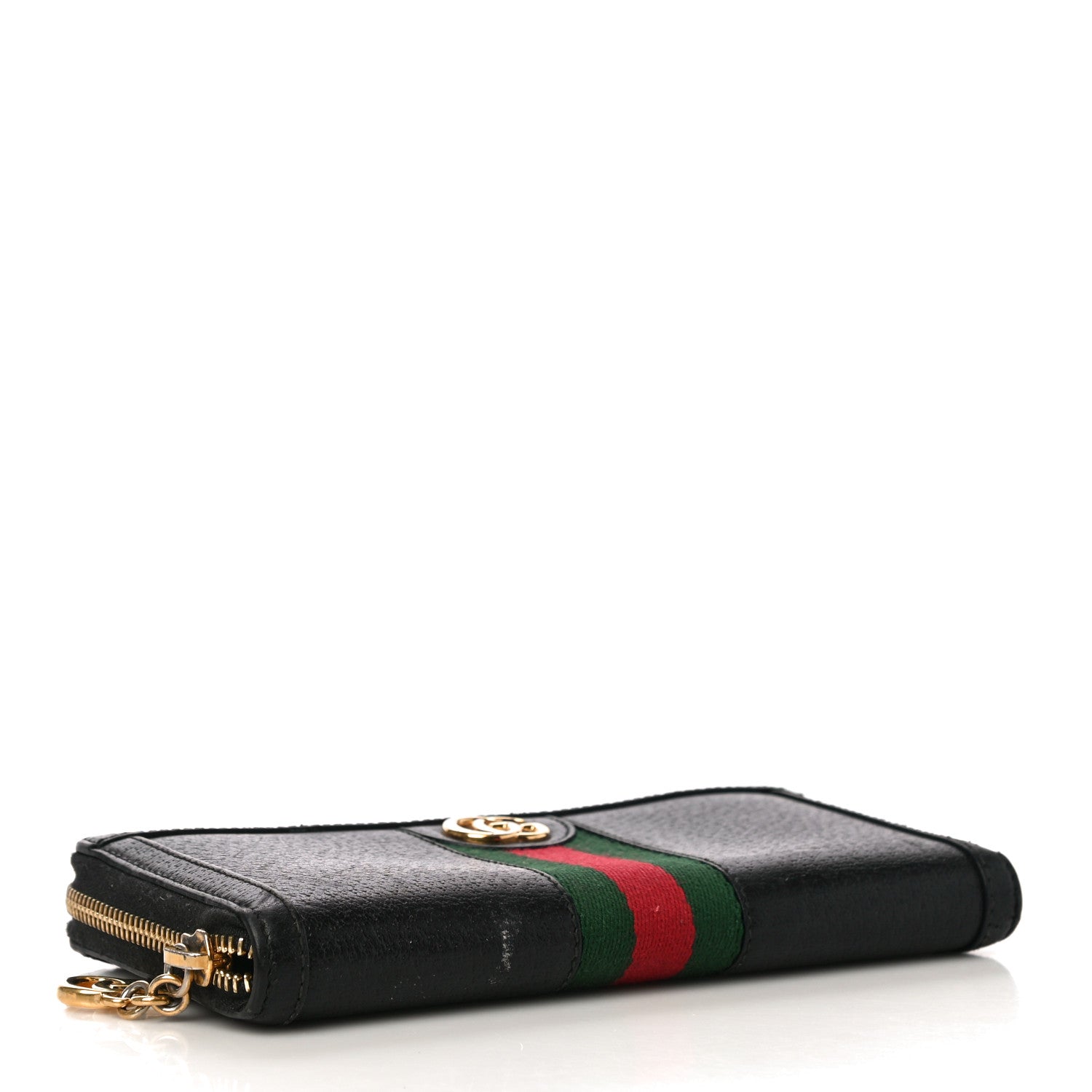 Gucci Calfskin Web Ophidia Zip Around Wallet Black 4 of 12