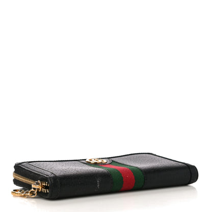 Gucci Calfskin Web Ophidia Zip Around Wallet Black 4 of 12